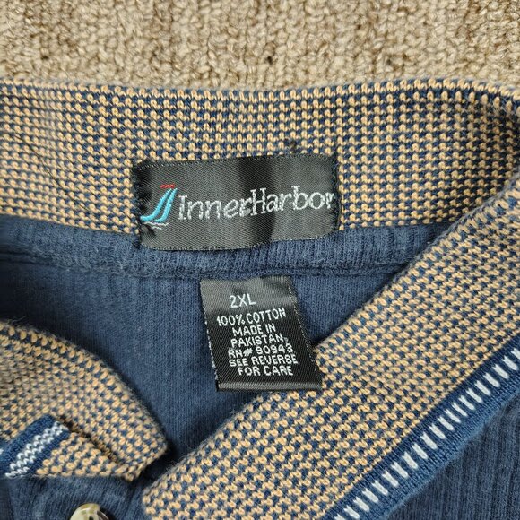 Vintage CORVETTE Polo Shirt Men 2XL Blue Embroidered Logo Short Sleeve Classic - Picture 2 of 8